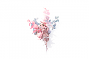 RAMO HOJAS ROSAS
